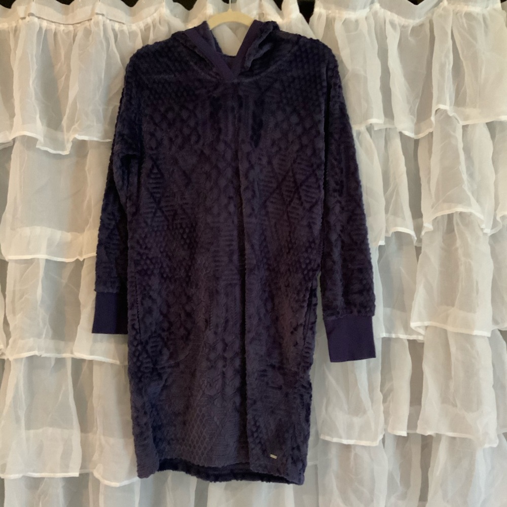 Nautica chenille purple tunic length hoodie